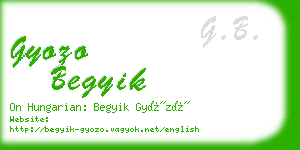 gyozo begyik business card